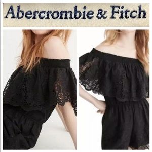 EUC Abercrombie & Fitch Y2K SEXY BLK Lace ROMANTIC BOHO  RomperJu…